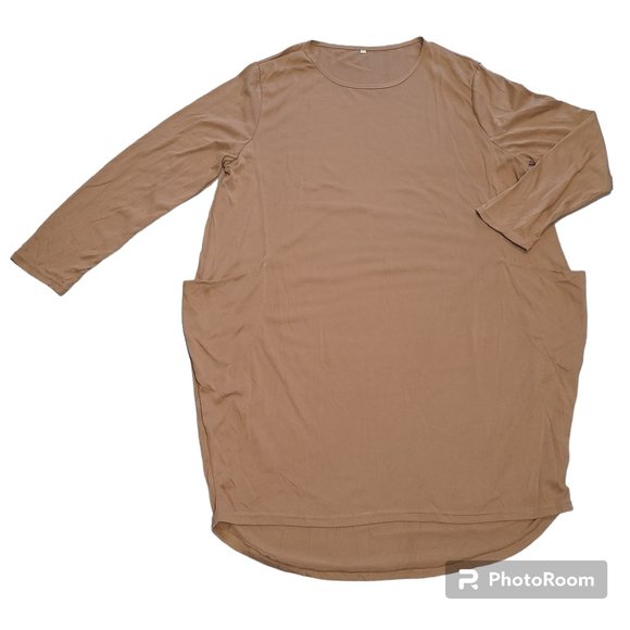 Tan Shirt Dress - Picture 3 of 3